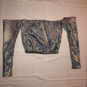 silver holigraphic long sleeve